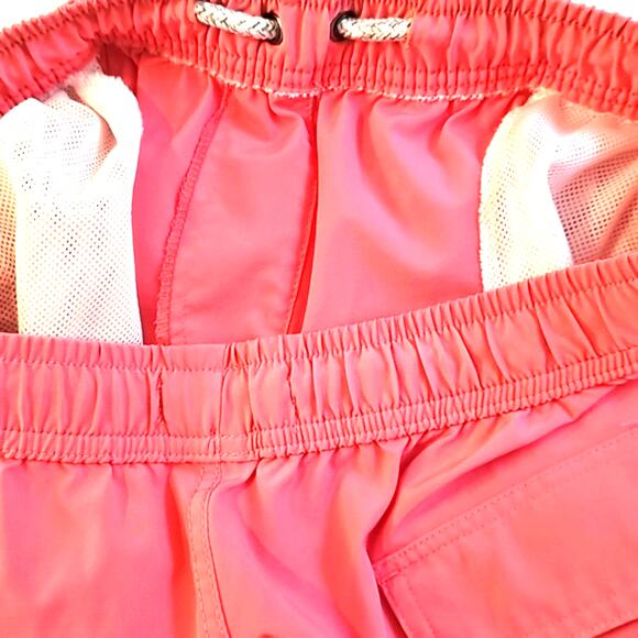 Vintage Summer Women's Pink Athletic Shorts with Black & Blue Striped Sides Sz L - Picture 7 of 7